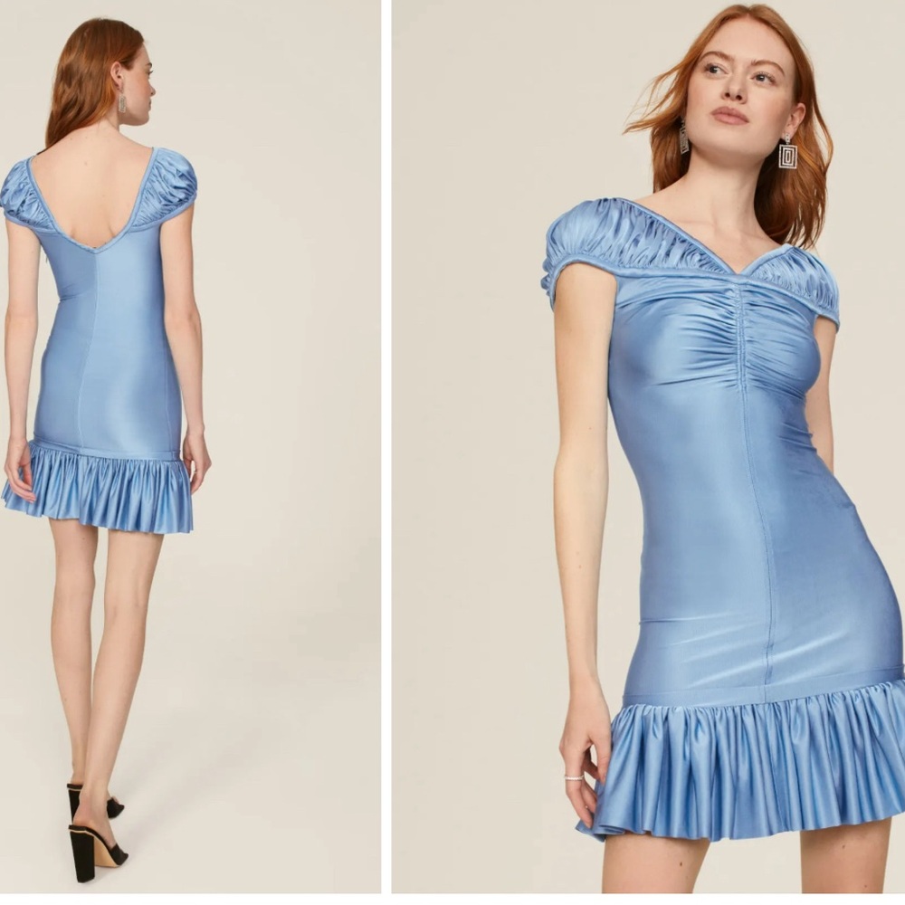 FLAWED RTR Rabanne Paco Rabanne Metallic Blue Dress sz 38